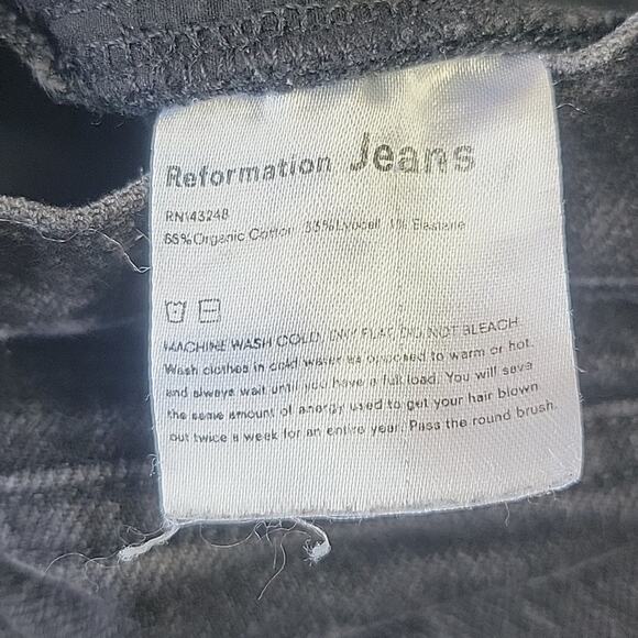 Reformation Button Fly Skinny Jeans Black 27 - Picture 7 of 8